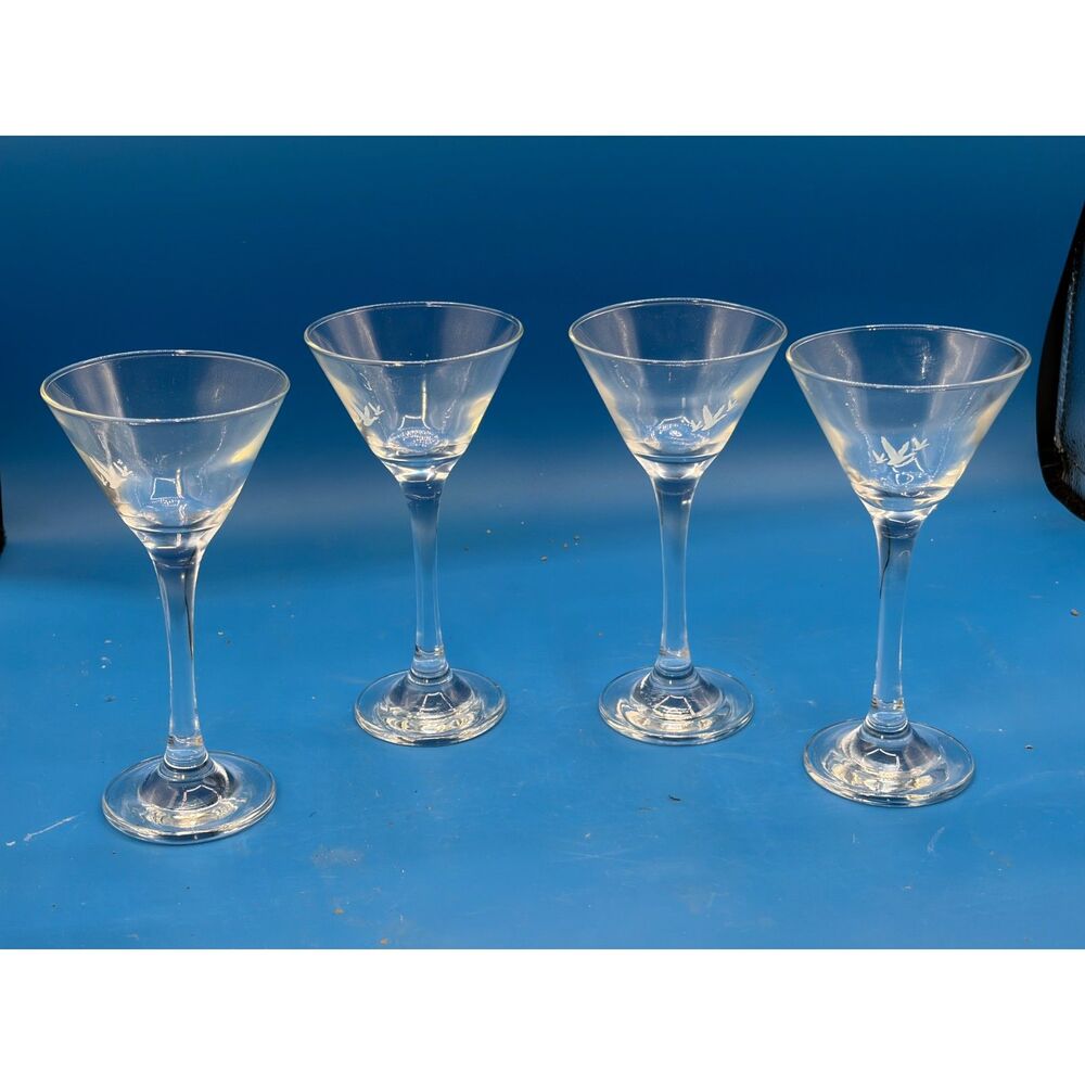 2023 Limited Ed. Etched Grey Goose 6.5" Crystal Martini Glasses Set of 4 NEW